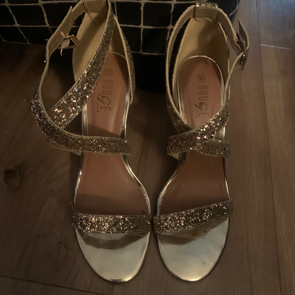 Gold Glitter Heels